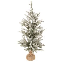 tételeket Műfenyő hóval, jutazsákban, 40 LED, beltéri használatra, 85 cm