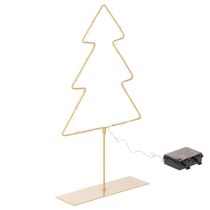 tételeket Karácsonyfa sziluett 60 meleg fehér LED-del beltéri asztaldíszítéshez, 37 cm