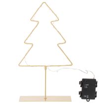 tételeket Karácsonyfa sziluett 60 meleg fehér LED-del beltéri asztaldíszítéshez, 37 cm