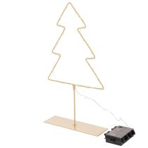 tételeket Karácsonyfa sziluett 60 meleg fehér LED-del beltéri asztaldíszítéshez, 37 cm