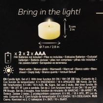 tételeket LED-es teamécses, meleg fehér, villogó effektussal és időzítővel, valódi viaszból, elemes, 7 cm, 2 darab