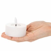 tételeket LED XL Teamécses Fehér Valódi Viasz Időzítővel Meleg Fehér 6cm 2db