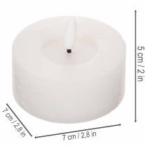 tételeket LED XL Teamécses Fehér Valódi Viasz Időzítővel Meleg Fehér 6cm 2db