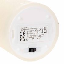 tételeket LED oszlopgyertya valódi viaszból, fehér színben, időzítő funkcióval, meleg fehér, 15 cm