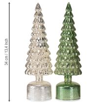 tételeket LED karácsonyfa forgó zöld ezüst M34cm 2 db