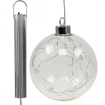 LED karácsonyi labdák üvegtündér lámpák csillagok Ø10cm 2db