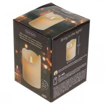 tételeket LED gyertyaviasz oszlopos gyertya meleg fehér Ø7,5cm H10cm