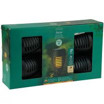 tételeket LED-es napelemes fáklyák kerti lánghatású erkély H38cm 4 db