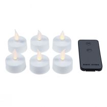 tételeket LED-es tealámpás teagyertya távirányítóval Ø3,5cm 6 db