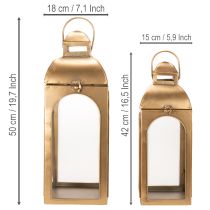 tételeket Lámpás fém üveg fém sárgaréz hatású M50cm 2 db-os szett