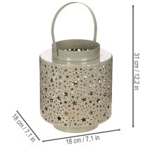 tételeket Csillagmintás lámpás, fém, zöld, 31cm