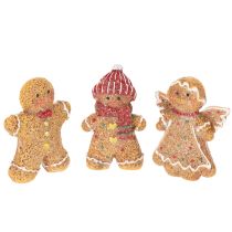 tételeket Mesterséges mézeskalács emberke díszfigura, 8 cm, 3 darab