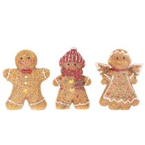 tételeket Mesterséges mézeskalács emberke díszfigura, 8 cm, 3 darab