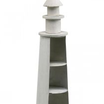 Világítótorony kopott elegáns krém nyári dekoráció tengeri Ø14,5cm H51cm