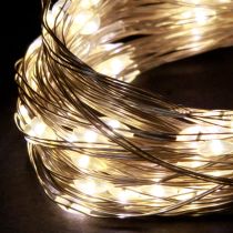 tételeket Tündérfények 50 mikro LED meleg fehér időzítő elemmel 6 db