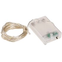 tételeket Tündérfények 50 mikro LED meleg fehér időzítő elemmel 6 db