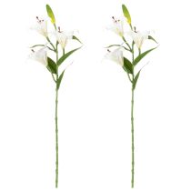 tételeket Műliliom virág, valósághű másolat, tartós dekoráció lakóterekbe, 66 cm, 2 darab