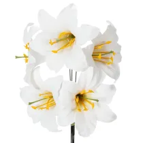 tételeket Műliliom virág, fehér, dróton, közepes méret, 35 cm, 5 darab