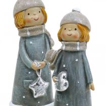 tételeket Deco figurák téli gyerek figurák lányok H14,5cm 2db