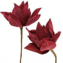 tételeket Mesterséges magnólia piros művirághab virágdísz Ø10cm 6db