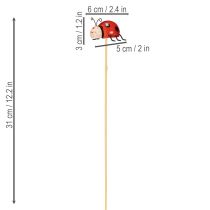 tételeket Katicabogár alakú kerti karók, tavaszi és nyári dekoráció, virágdekoráció, 31 cm, 4 darab