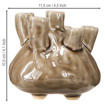 tételeket Tengeri kerámia váza Coral Look Barna Ø11,5cm H10cm