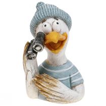 tételeket Tengerészeti dekorációs sirály asztaldísz kék fehér ezüst M11cm 2db