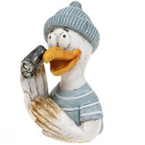 tételeket Tengerészeti dekorációs sirály asztaldísz kék fehér ezüst M11cm 2db