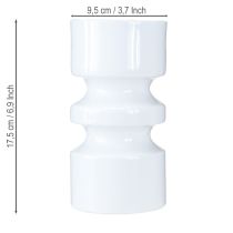 tételeket Fém virágváza krémfehér zománcban Ø9cm H17,5cm