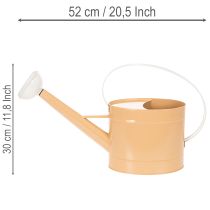 tételeket Fém díszes öntözőkanna, vintage hatású, világosbarna, 52,5 cm - ültető asztaldísznek és nyári dekorációnak