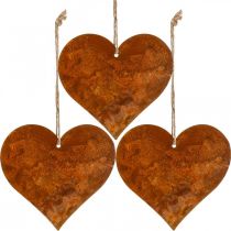 tételeket Akasztható szívek őszi fém dekoráció patinás 9,5×10cm 12db