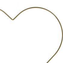 Fém gyűrű szív alakú, függő dekoráció fém, deco hurok arany W32,5cm 3db