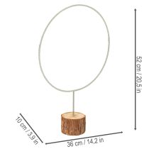 tételeket Dekoratív kerek gyűrű fa talpon, fém, szárított virágokhoz, 52cm