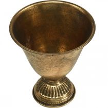 Fém tál serleg fém díszítéssel arany antik megjelenés H16cm