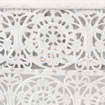 tételeket Csipkemintás fémtálak, díszes tárolóedény, szögletes, shabby chic, fehér, 27/23/19cm, M13,5cm, 3 db-os szett