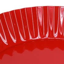 tételeket Fémtányér retro dísztányér piros fém talppal Ø24cm 2db