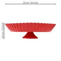 tételeket Fémtányér retro dísztányér piros fém talppal Ø24cm 2db