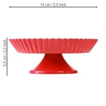 tételeket Fémtányér piros kis dísztányér talppal Ø14cm 2 db
