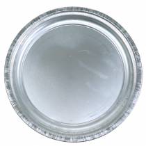 Dekoratív lemez fém ezüst fényes Ø36cm H3cm