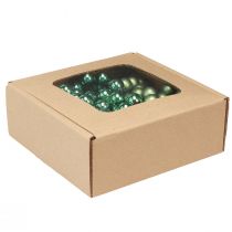 tételeket Mini karácsonyfa golyó üveg drót zöld Ø1,5cm 140 db