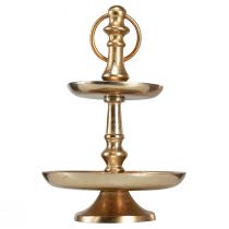 tételeket Mini etagere fém dekoráció arany matt 2 szintes asztaldísz H22cm