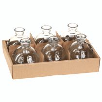 tételeket Mini Üvegvázák Hagymás kék színezett Ø7,5cm H9cm 6 db