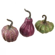 tételeket Mini sütőtök dekoráció zöld bogyós őszi dekoráció válogatott 7,5/9/11cm 3 db