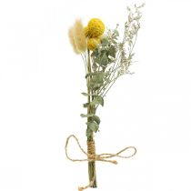 Mini csokor szárított virágból boho, szárított virág virágkötő L22cm
