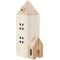 tételeket Mini Karácsonyi Falu Fa Dekoráció Fehér Natúr Ma 13/7cm 6 db