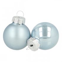 tételeket Mini karácsonyi golyó üveg kék fényes/matt Ø2,5cm 24db