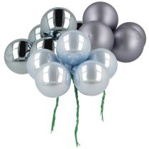 tételeket Mini karácsonyi golyók üvegből, kék matt metálfényű, 40 mm, 32 db