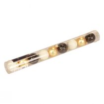 tételeket Mini karácsonyi golyók üveg fehér fekete arany Ø3cm 9 db