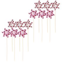 tételeket Mini Szélmalom Katicabogár Dekoráció Fehér Lila Ø8cm 12 Db