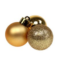 Mini karácsonyi labdák arany Ø3cm 14db
